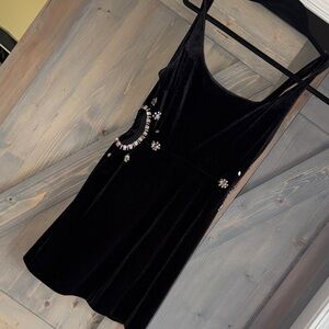 Zara Black Mini Dress with Embellishments